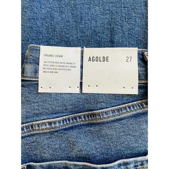 Agolde Organic High Rise Distressed Frayed Raw Hem Skinny Jeans NEW WITH TAGS - Picture 3 of 4